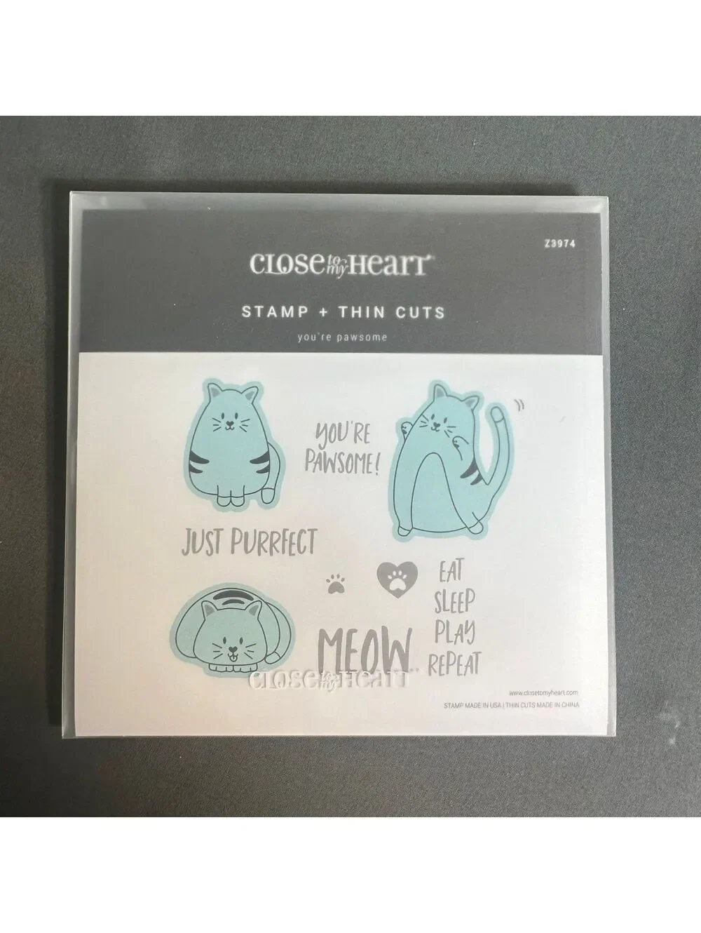 Close To My Heart Z3974 You're Pawsome Acrylic Stamp and Thin Cut Set
